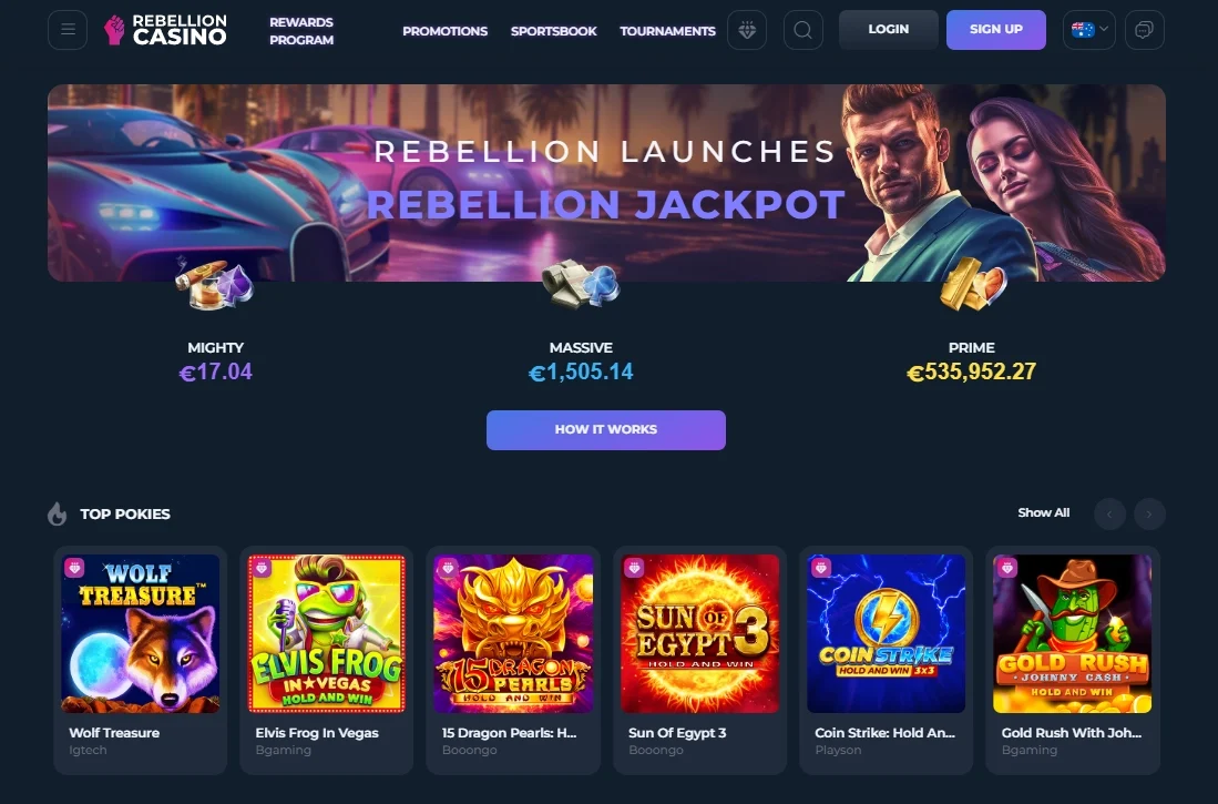 Rebellion casino bonus offer
